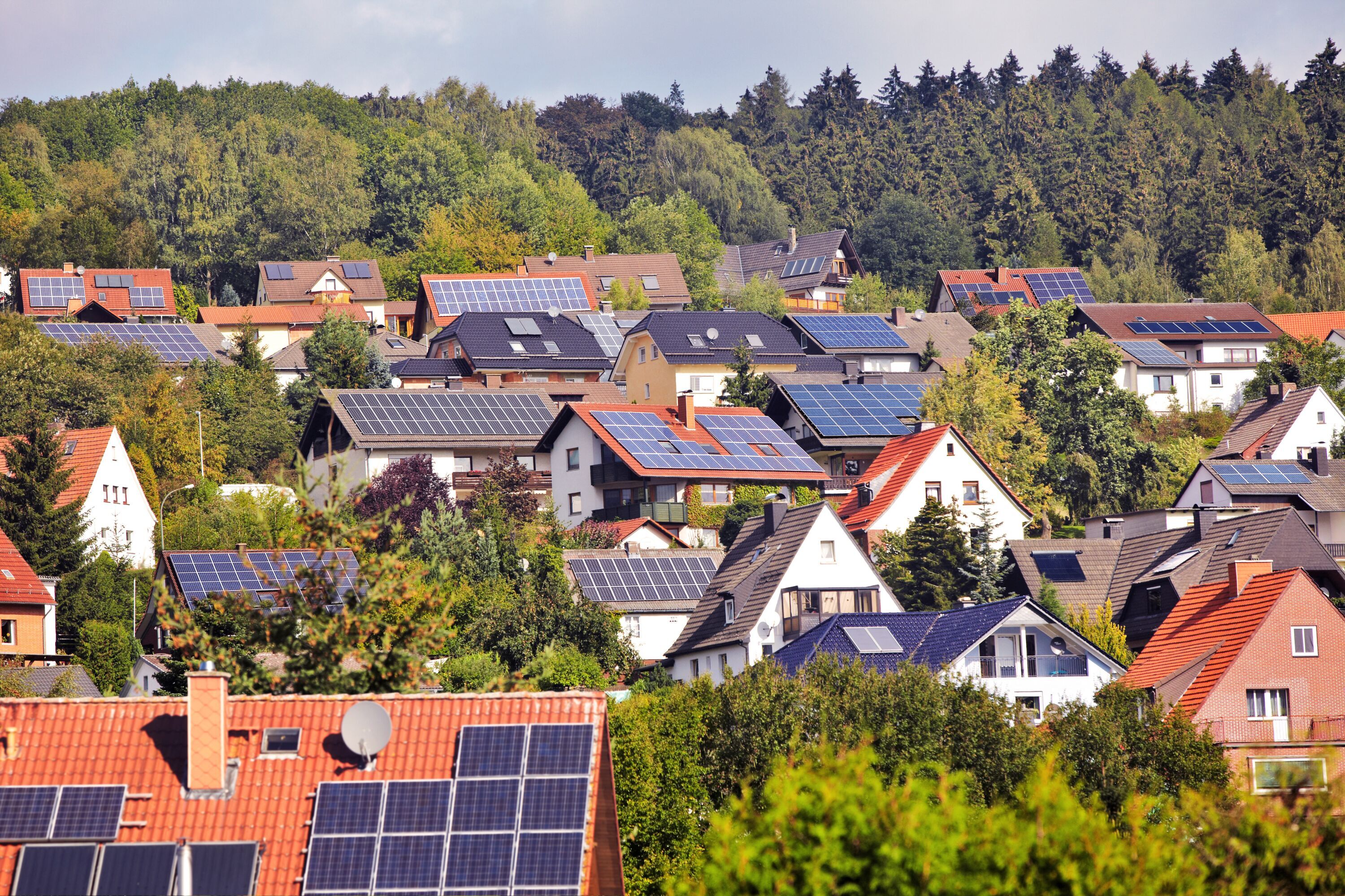 Einfamilienhäuser mit Solarzellen